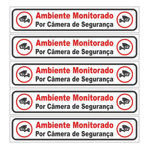 Placa Ambiente Monitorado Câmeras De Segurança 25x5cm Ps em Oferta na Shopee