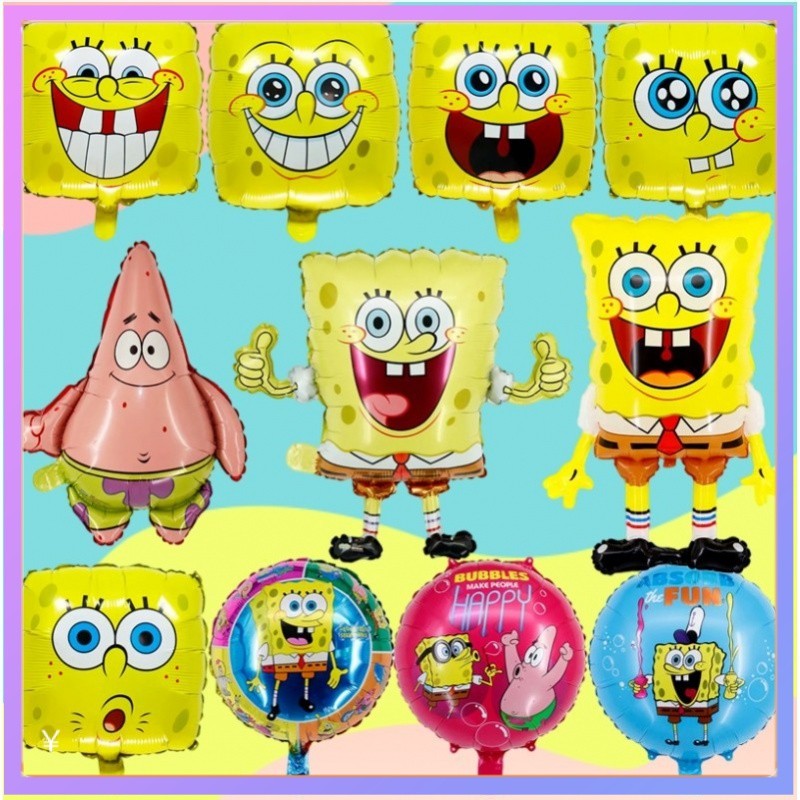 [Bob Esponja Balão] Balão de aniversário da estrela da Palida balão festa decoração balão balão dos desenhos animaQBZE em Oferta na Shopee