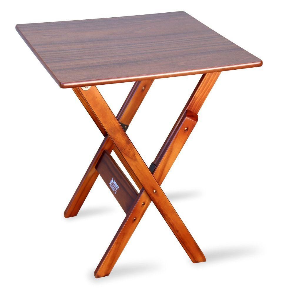 Mesa Dobrável Madeira 70x70 Padrão Imbuia - Cor: Marrom