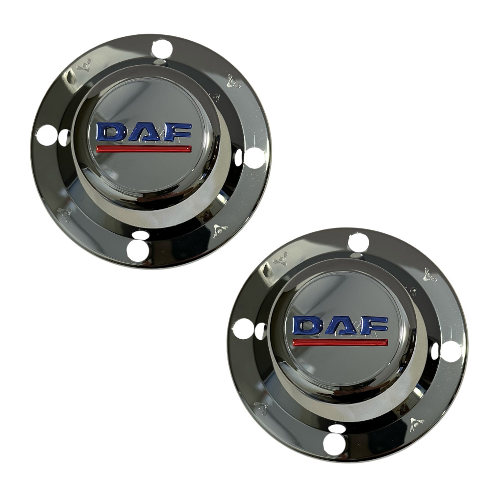 Par Sobre Tampa Cromada Cubo Dianteira DAF Com Emblema