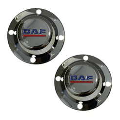 Par Sobre Tampa Cromada Cubo Dianteira DAF Com Emblema