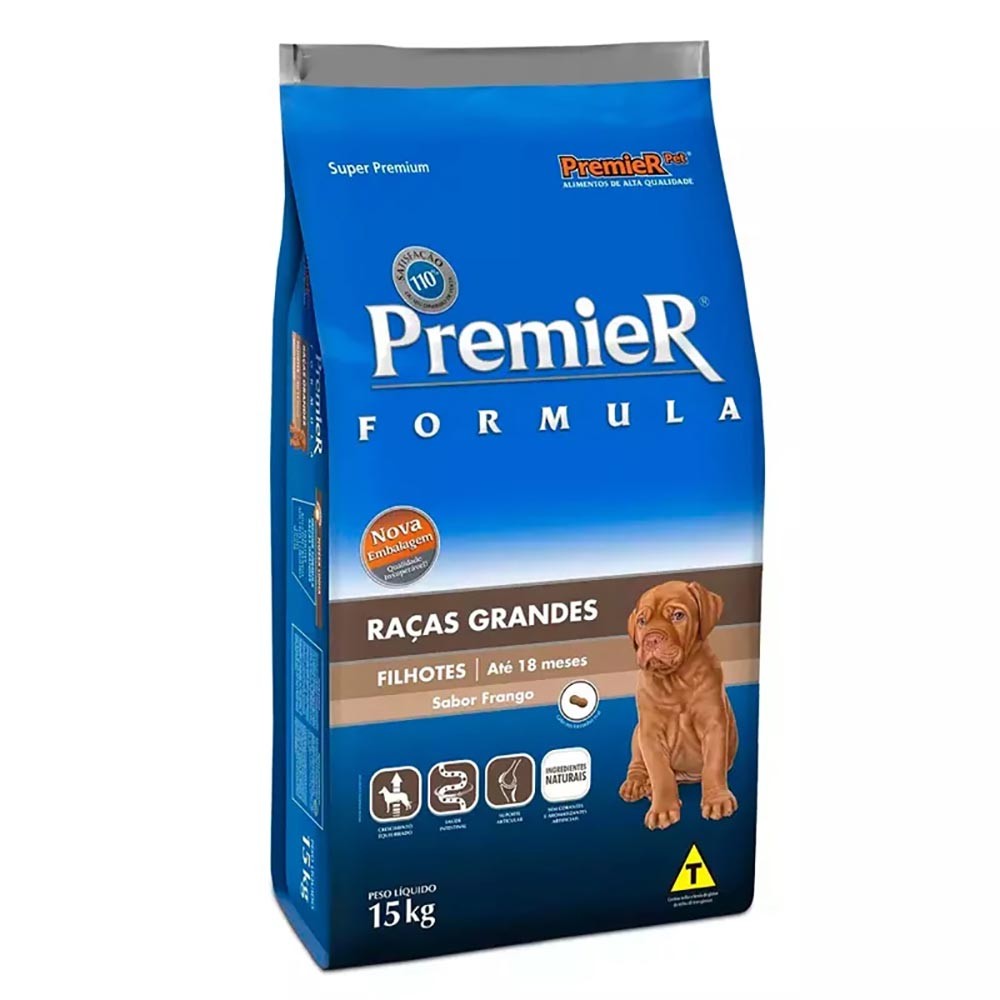 Ração Premier Fórmula Cães Filhotes Raças Grandes Frango 15Kg em Oferta na Shopee