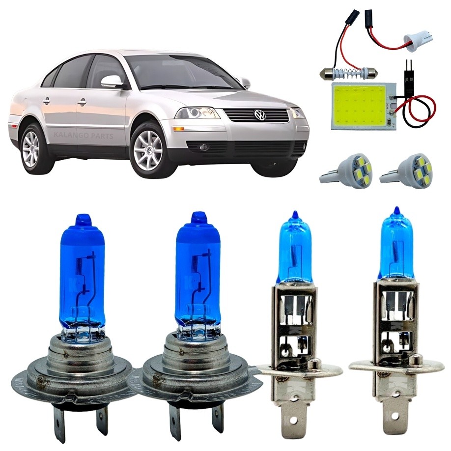 Kit Lâmpadas H7 H1 Super Branca 8500K Alto Baixo VW Passat 1997 A 2005 Torpedo De Teto + T10