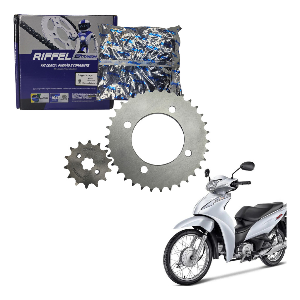 Kit Relação Tração Transmissão Honda Biz 110i Biz 125 2005 2006 2007 2008 A 2025 Original Riffel em Oferta na Shopee
