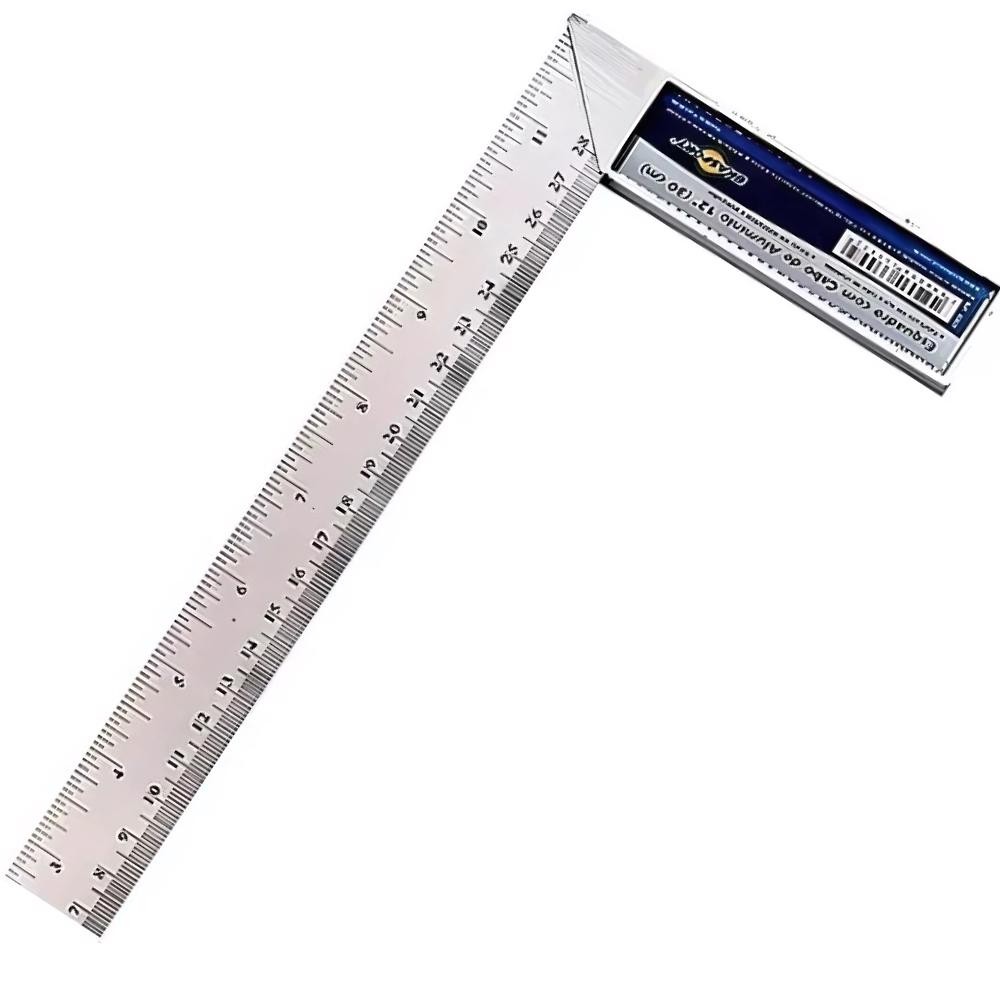 Esquadro 12 POL Cabo Em Alumínio 8557 BRASFORT em Oferta na Shopee