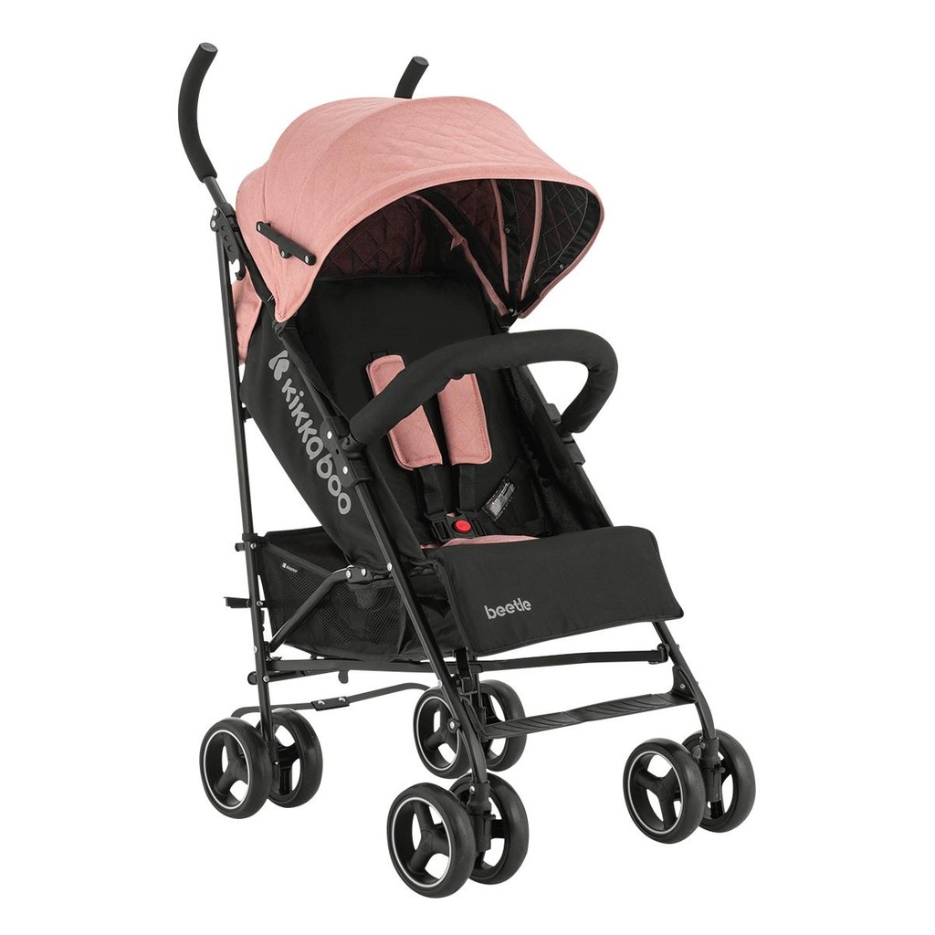 Carrinho de Bebê Guarda Chuva Passeio Leve Compacto Recém-Nascido Beetle Pink Kikkaboo