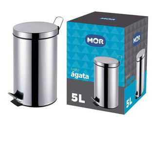 Lixeira Aço Inox Ágata 5 Litros - MOR em Oferta na Shopee