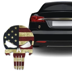 Adesivo Resinado Caveira O Justiceiro Estados Unidos Carro