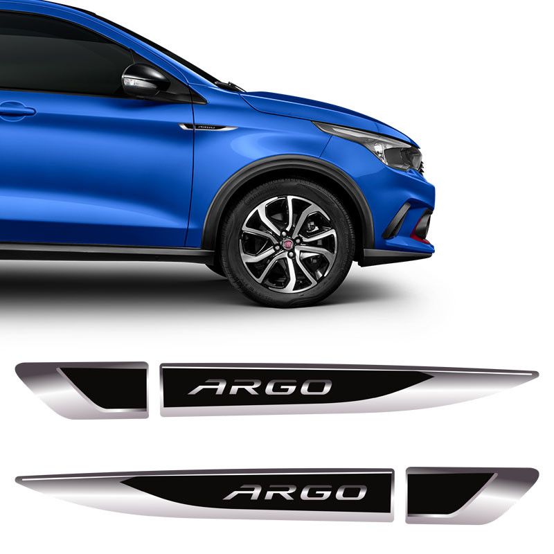 Par De Aplique Lateral Fiat Argo 2018/2019 Emblema Resinado