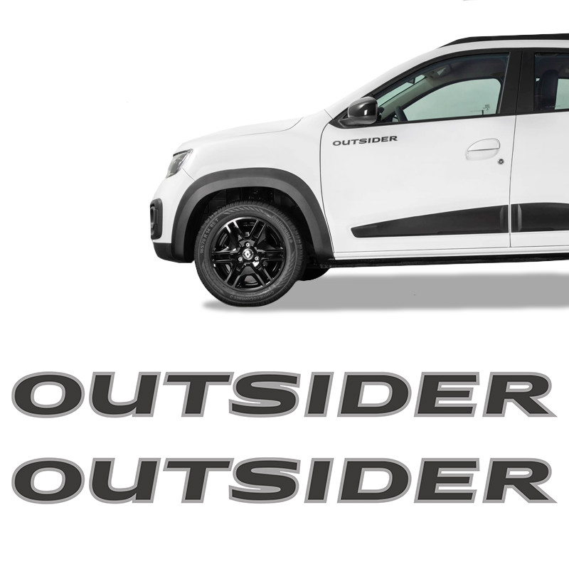 Par de Adesivos Kwid Outsider 2020/2021 Emblema Lateral