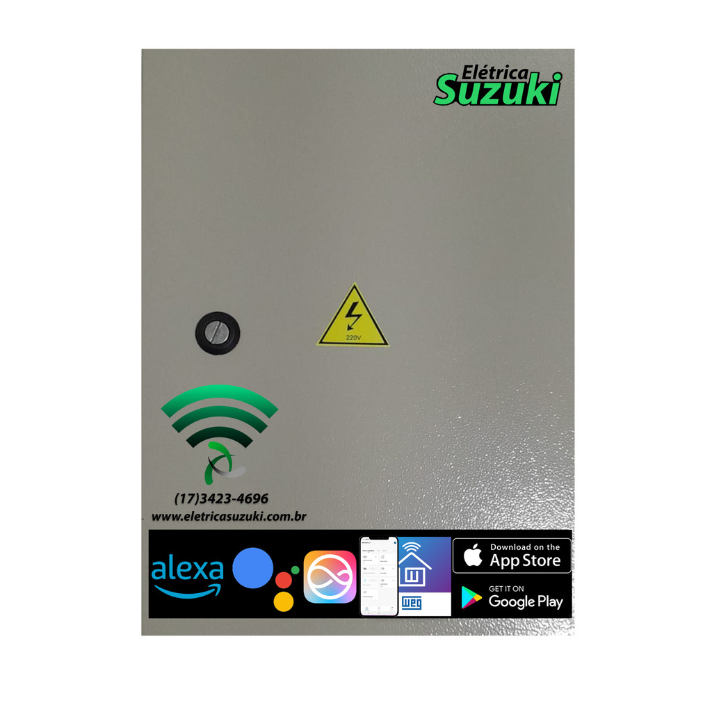 PAINEL PARTIDA WIFI ALEXA  TRIFASICA PDTC 220V 4CV 12-18A