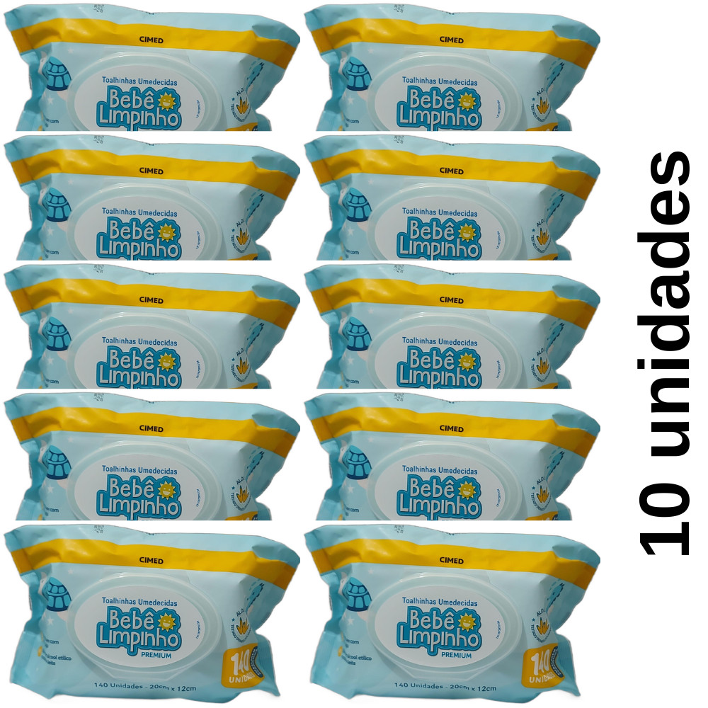 KIT COM 1.400 TOALHAS UMEDECIDAS BEBÊ LIMPINHO PREMIUM - CIMED em Oferta na Shopee