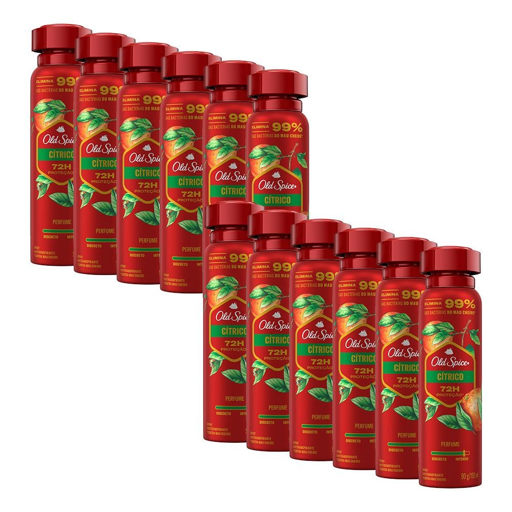 Kit com 12 Desodorantes Old Spice Cítrico 150ml em Oferta na Shopee