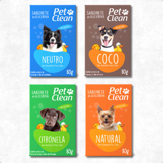 Sabonete em Barra Pet para Cachorro e Gato Pet Shop Banho 80g Pet Clean Vários Aromas em Oferta na Shopee