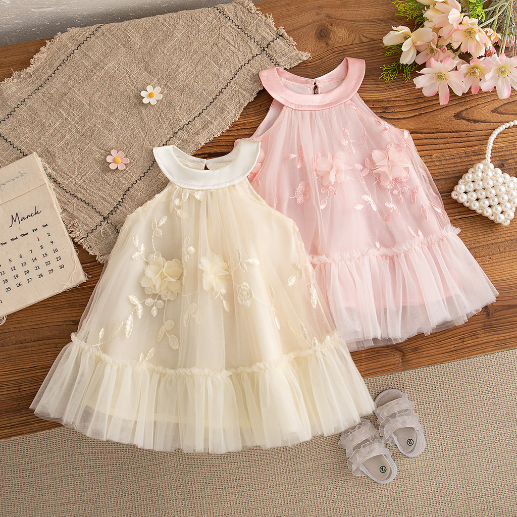 Vestido De Menina Estilo Princesa , Roupas Infantis Bordadas Com Flores Novas De Verão Adequadas Para Bebês De 9 Meses A em Oferta na Shopee