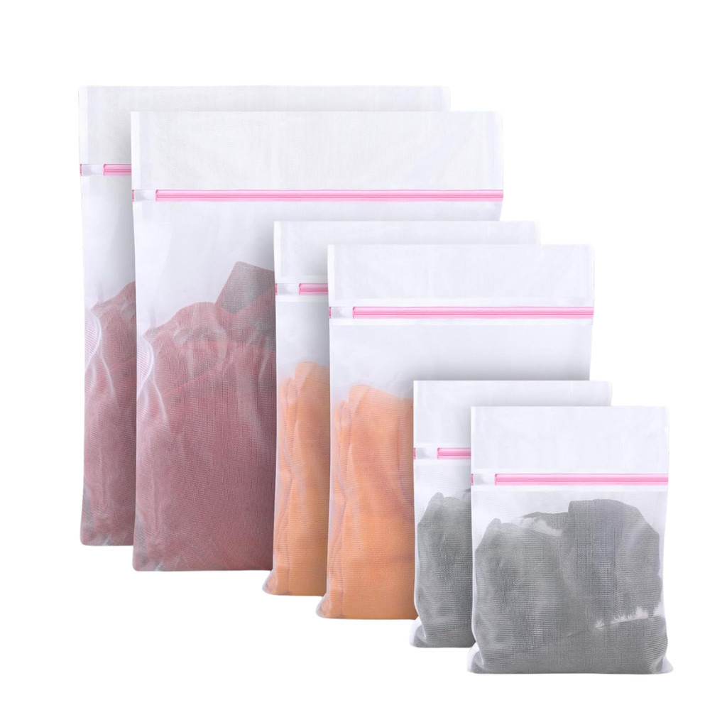 Kit 6 Sacos de Lavar Roupas Delicadas (P,M,G) Máquina de Lavar Protetor Roupa Íntima Evita Bolinhas