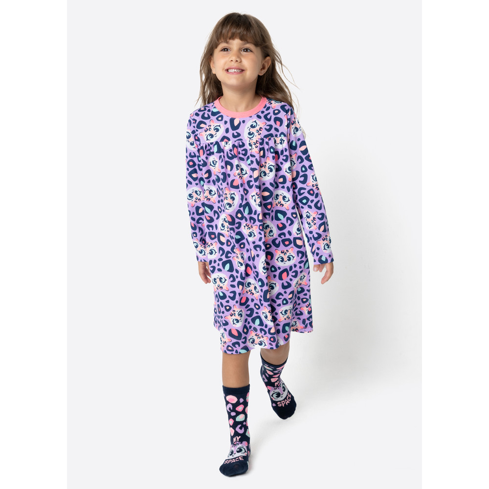 Camisola Manga Longa Algodão Menina Onça - Puket em Oferta na Shopee