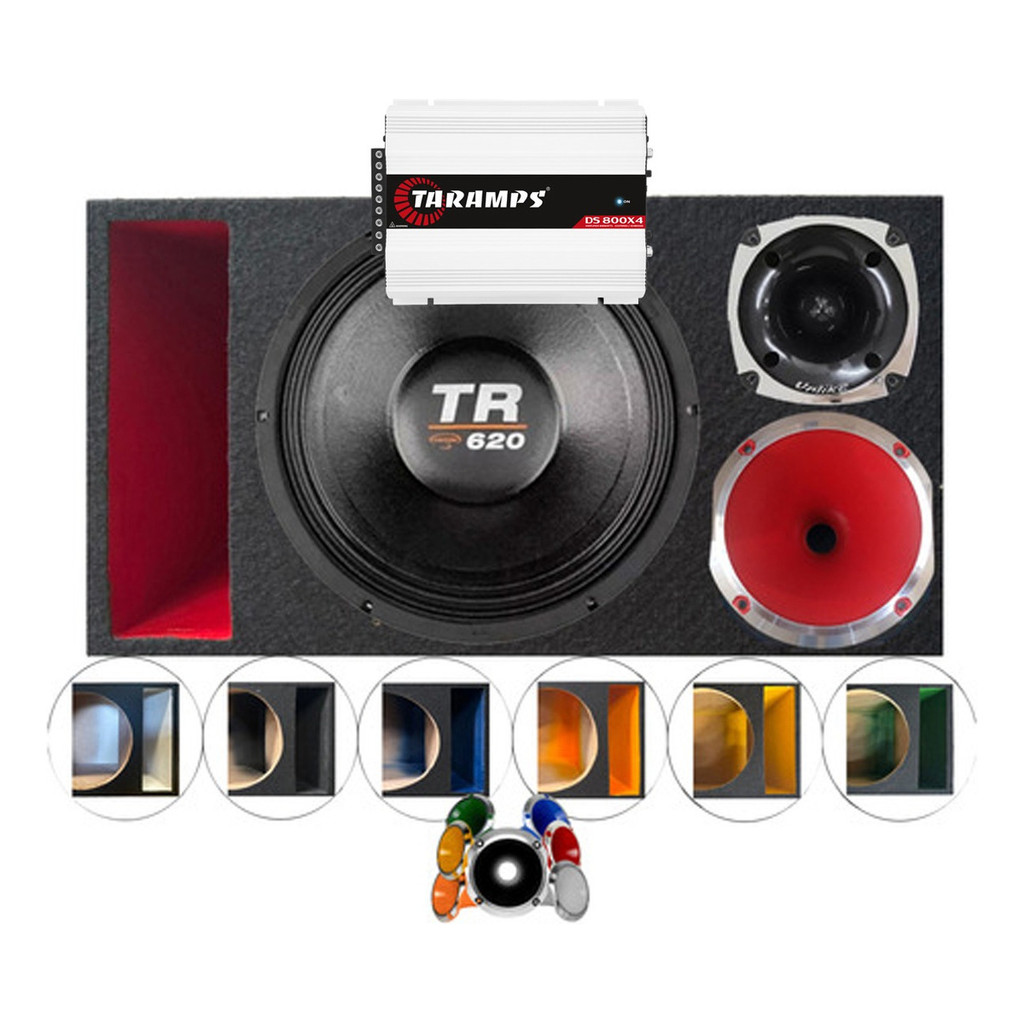 CAIXA TRIO DUTO RÉGUA COLORIDO MÉDIO GRAVE TRITON TR620 CORNETA 1425 MÓDULO TARAMPS em Oferta na Shopee