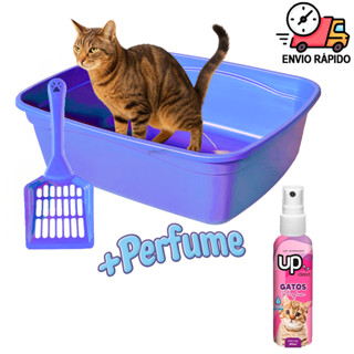 Caixa de Areia Para Gatos Com Pá Coletora + Perfume Para Gato Cheiroso Sanitário Para Gato Grande em Oferta na Shopee