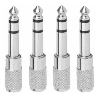 Kit 4 Plug Adaptador P2 Femea X P10 Macho Stereo Metal em Oferta na Shopee
