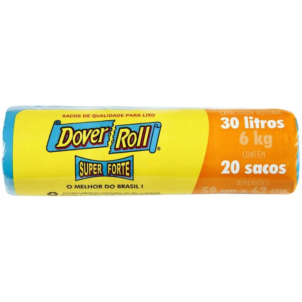 DOVER ROLL SACO P/ LIXO SUPER FORTE AZUL ROLO 30L - Home & Living