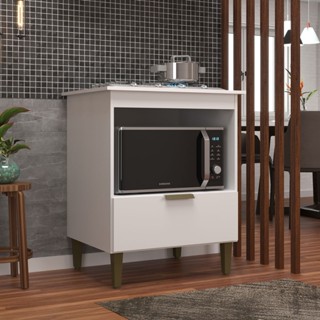 Armário de Cozinha para Cooktop 4 Bocas Iara 1 Porta Branco - Jcarvalho em Oferta na Shopee