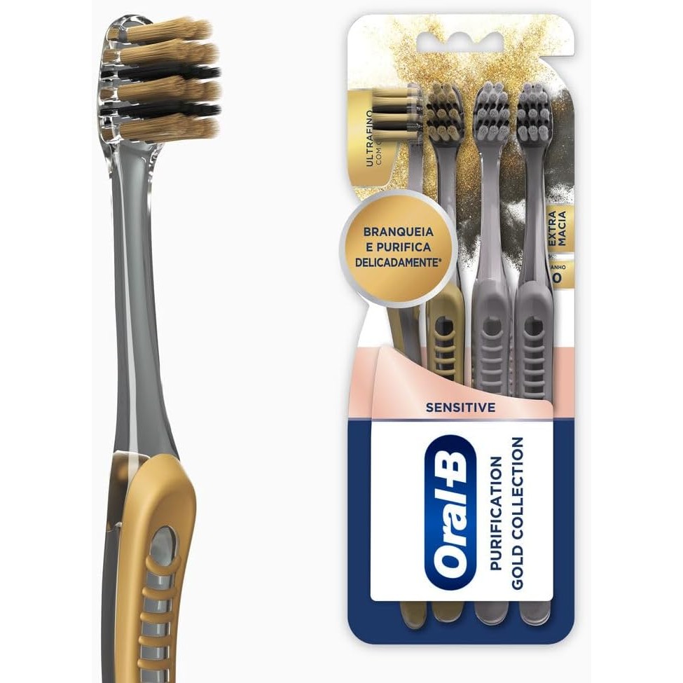 Escova Dental Oral-B Purification Gold Collection - 4 unidades em Oferta na Shopee