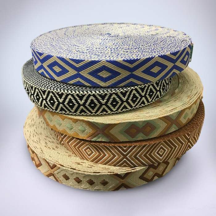 Fita Poliéster Alça Chic Estampada Largura 3,80cm Geométrico Bolsa Mochila Mala Artesanato Pacthwork