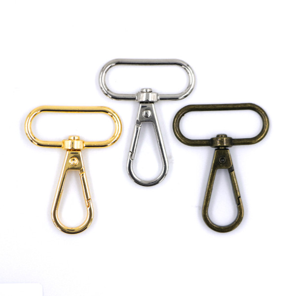10 Un Fecho Mosquetão Metal 3,5 cm Engate Chaveiro Artesanato Base Larga Patchwork Costura Bolsa