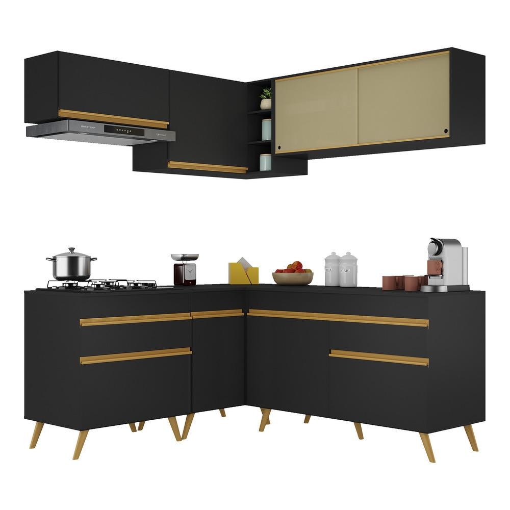 Armário de Cozinha Completa de Canto Veneza Multimóveis V2062 em Oferta na Shopee