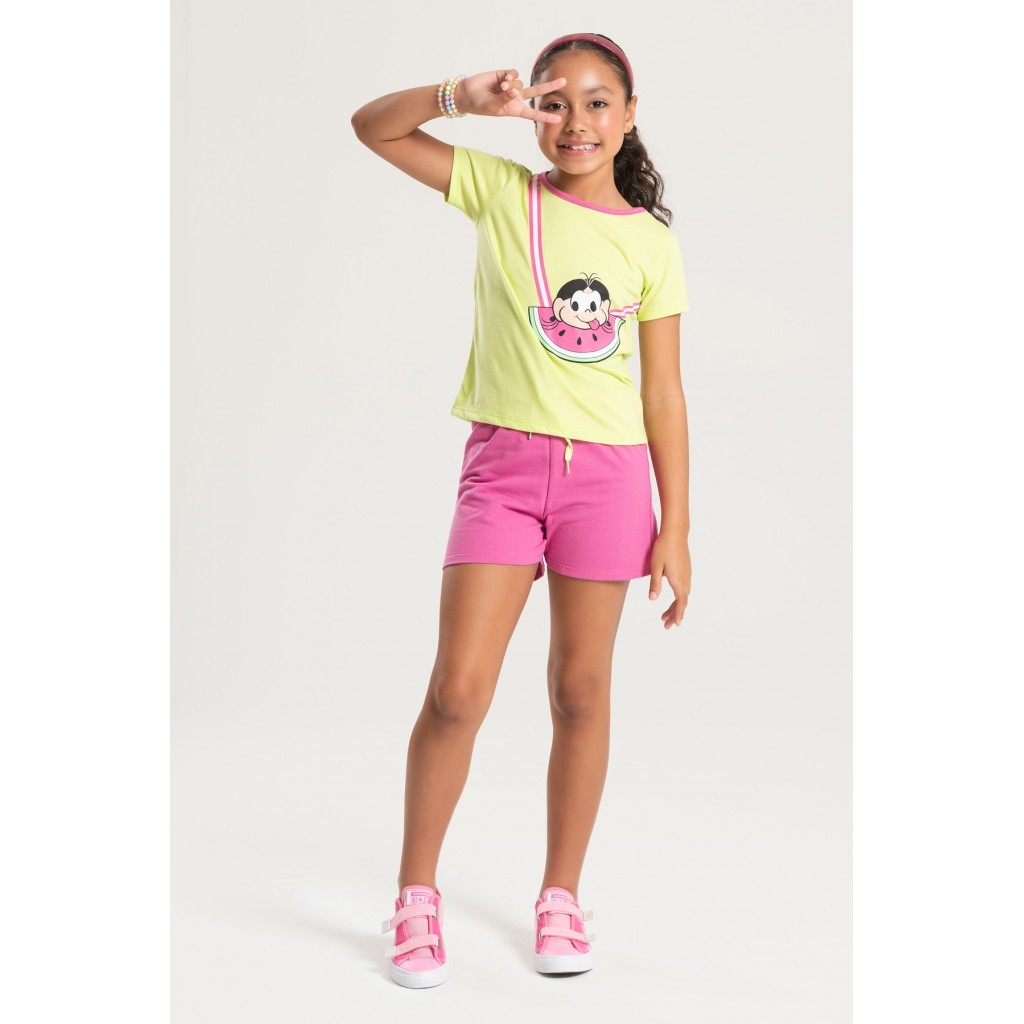 Conjunto Feminino Infantil Magali Faminta - Turma da Mônica
