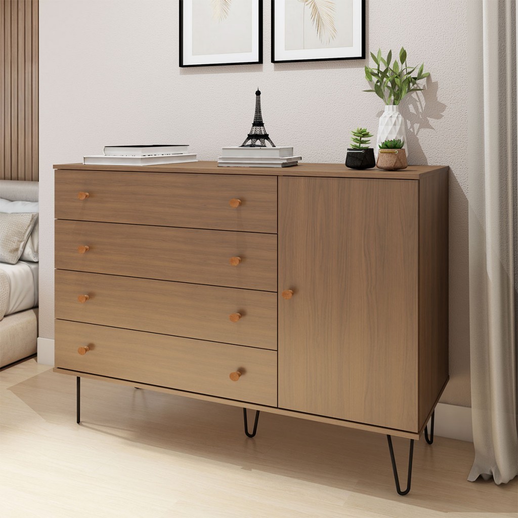 Cômoda Larissa 1 Porta 4 Gavetas - Home & Living
