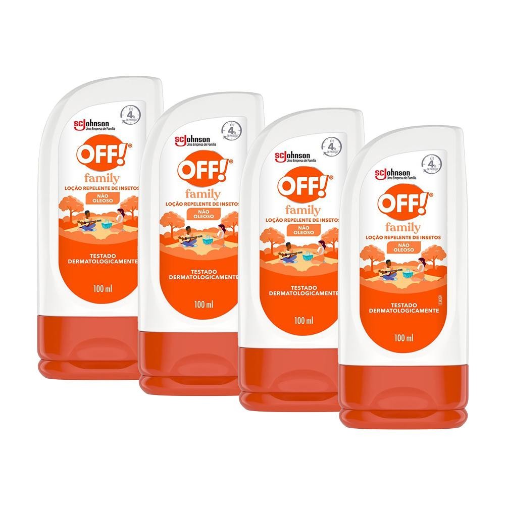 Kit 4 Repelentes Loção Off! Family 100ml cada - Health