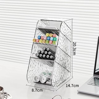 Organizador Multiuso Com Design De Ondas Transparente Para Escritório Guardar Canetas