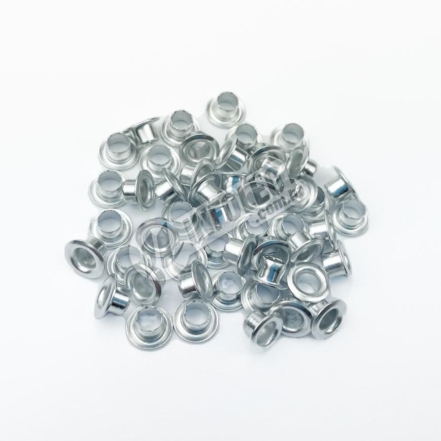 Ilhós Alumínio nº 54 Prata Polido 3/16 polegadas S/E AP - 50, 100, 150, 200 ou 250 unidades em Oferta na Shopee