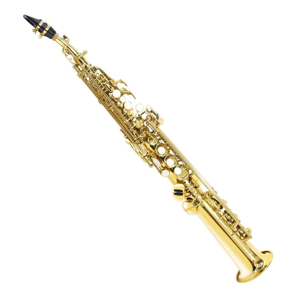 Saxofone Soprano Reto BB Sib Bemol Laqueado com Case - Hobbies & Collections