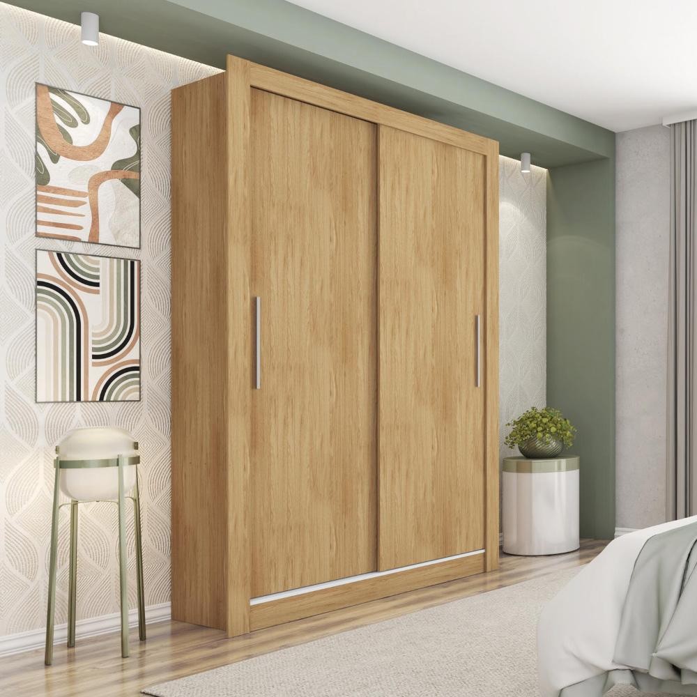 Guarda Roupa Solteiro Grande 2 Portas Marrom Glass Caemmun em Oferta na Shopee