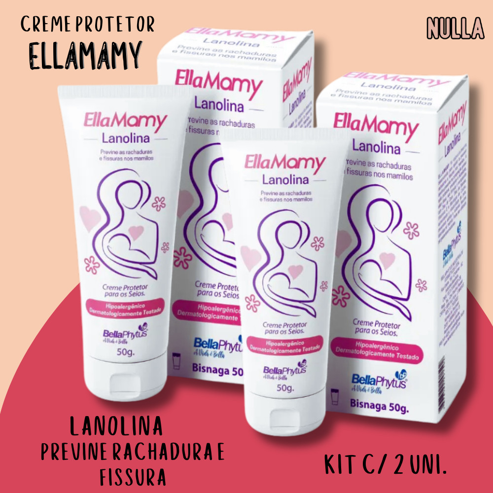 Kit 2 unid EllaMamy LANOLINA Creme protetor para os Seios 50g cada BellaPhytus em Oferta na Shopee