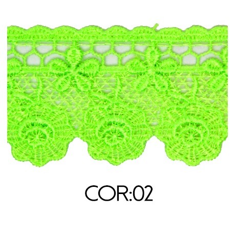Renda Guipir CHL-656 4.5 Cm -  Rolo C/13.7 Metros Cor:Verde-Neon