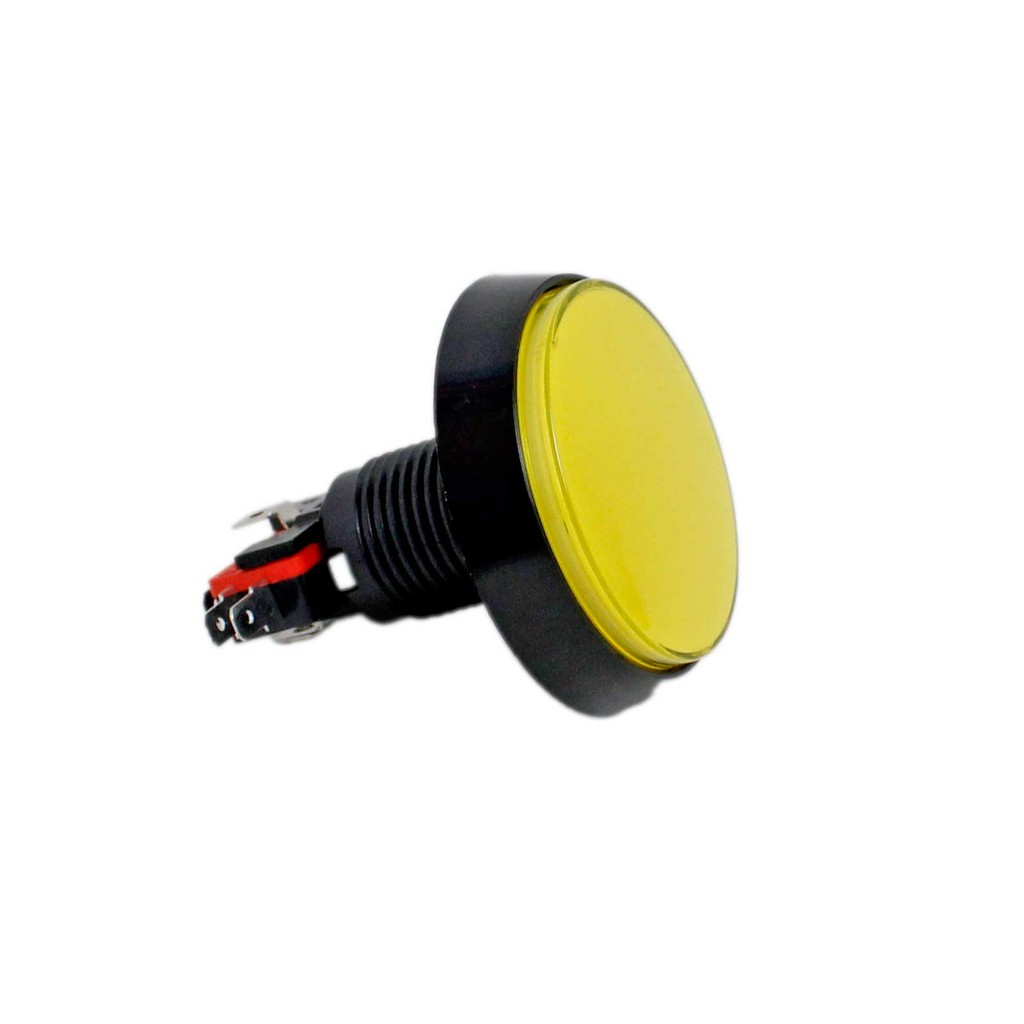 BOTAO ARCADE FLIPERAMA ILUMINADO 60mm - AMARELO