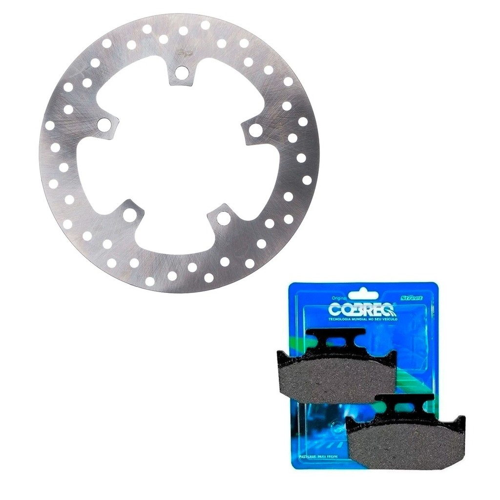 Disco Freio Tras YAMAHA Fazer 250 Até 2017 Cobreq+pastilha