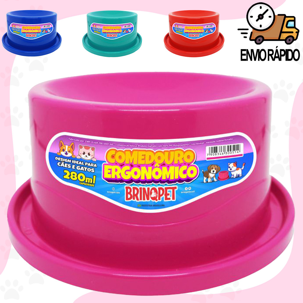 Comedouro Elevado Para Gato Cachorro 280ml Comedouro Alto Ergonômico