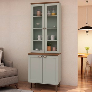 Cristaleira Iluminata com 2 portas de vidro 100% MDF em Oferta na Shopee