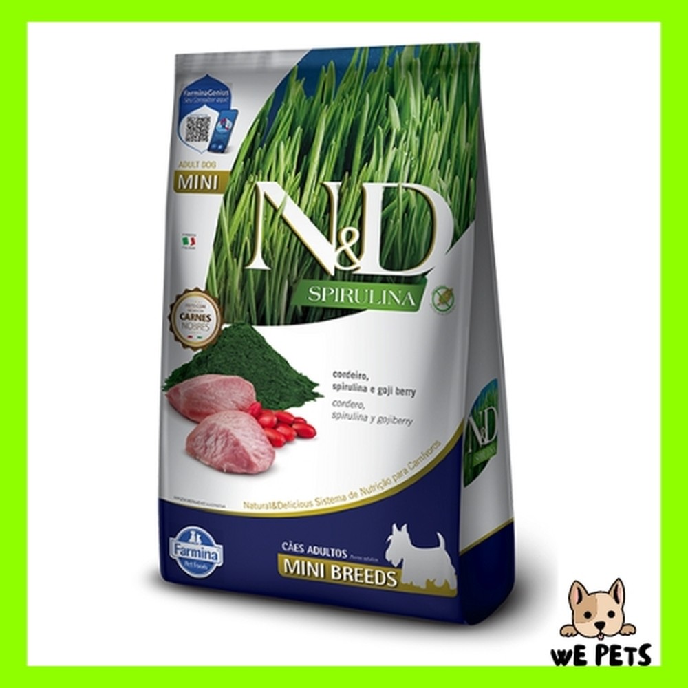 Ração 2Kg N&D Spirulina Cães Adultos Raças Pequenas Cordeiro 2Kg
