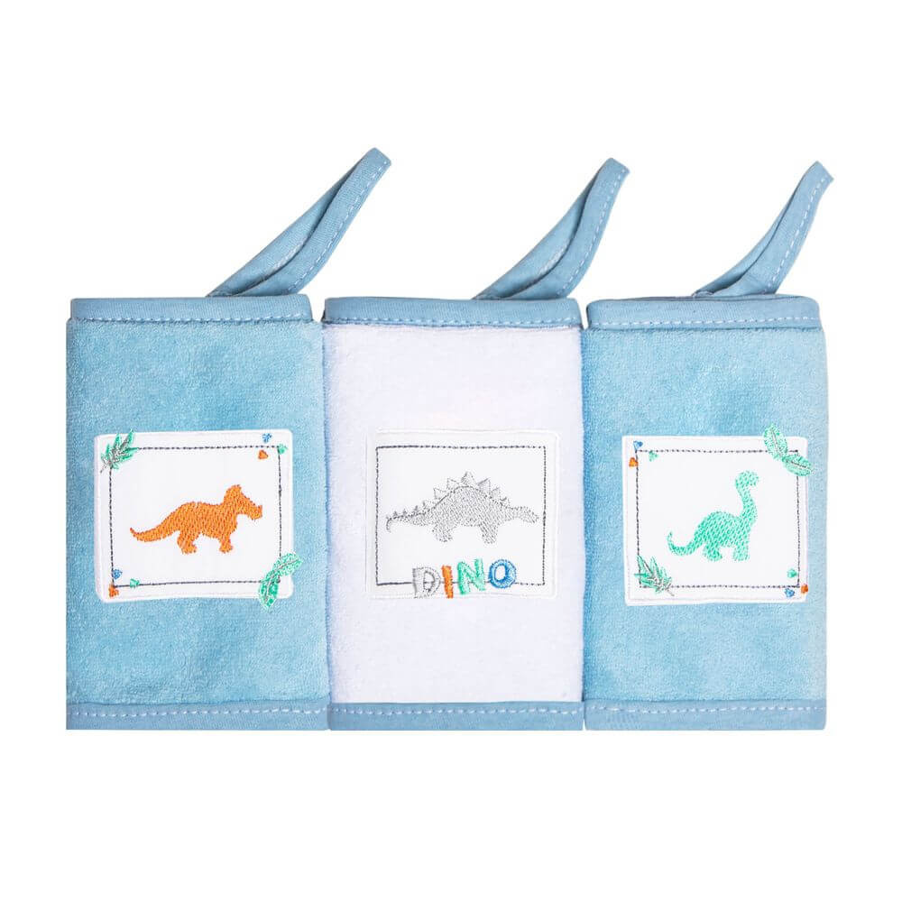 Kit Pano De Boca Papi Bordados Com Prendedor Dino - 03 Peças em Oferta na Shopee
