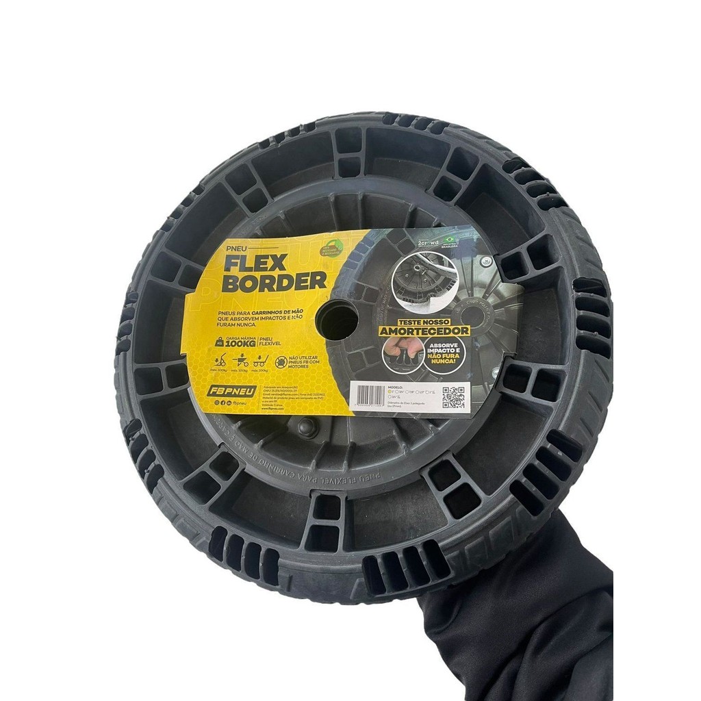 Roda para Carrinho de Mão Flexível 100KG FBPneu