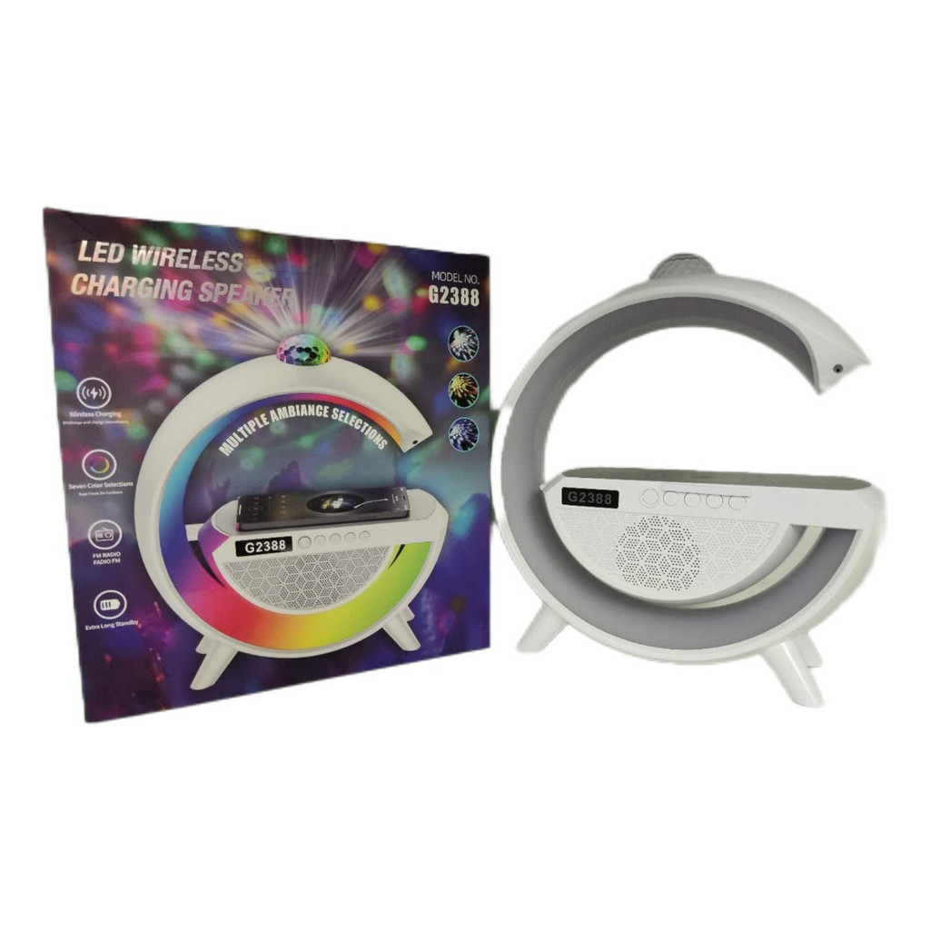 Luminária Rgb Caixasom G Speaker Carregador Indução Luzfesta
