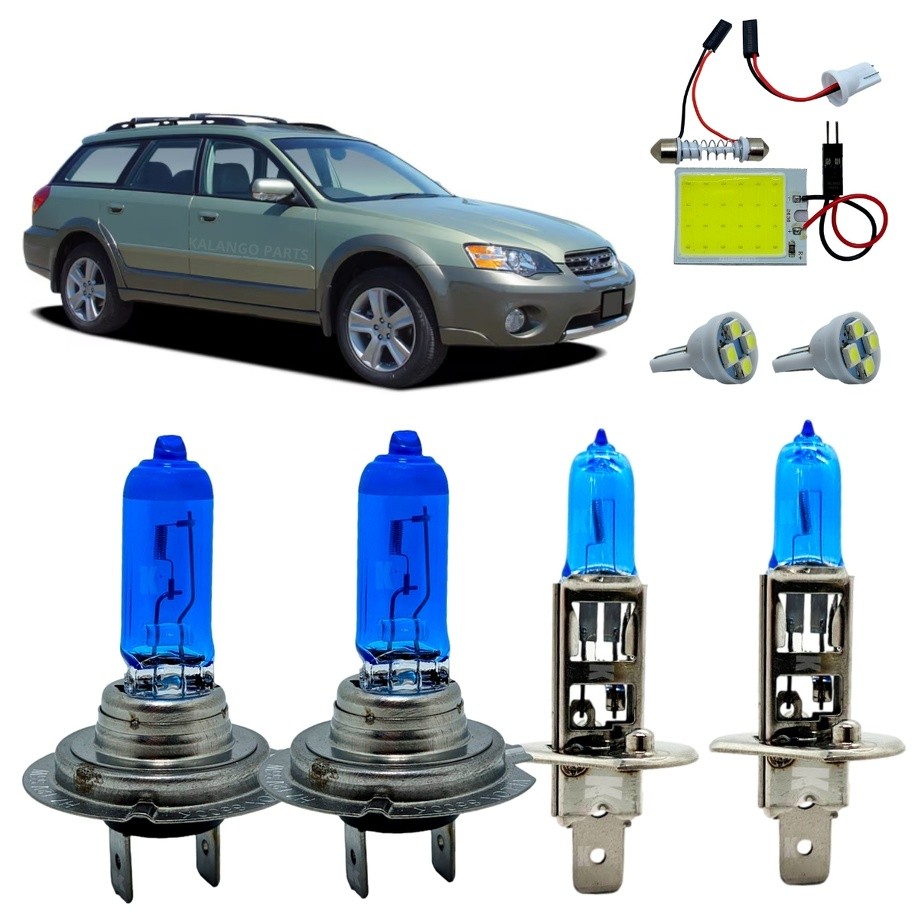Kit Lâmpadas H7 H1 Super Branca 8500K Alto Baixo Subaru Outback 1997 A 2005 Luz De Teto + T10
