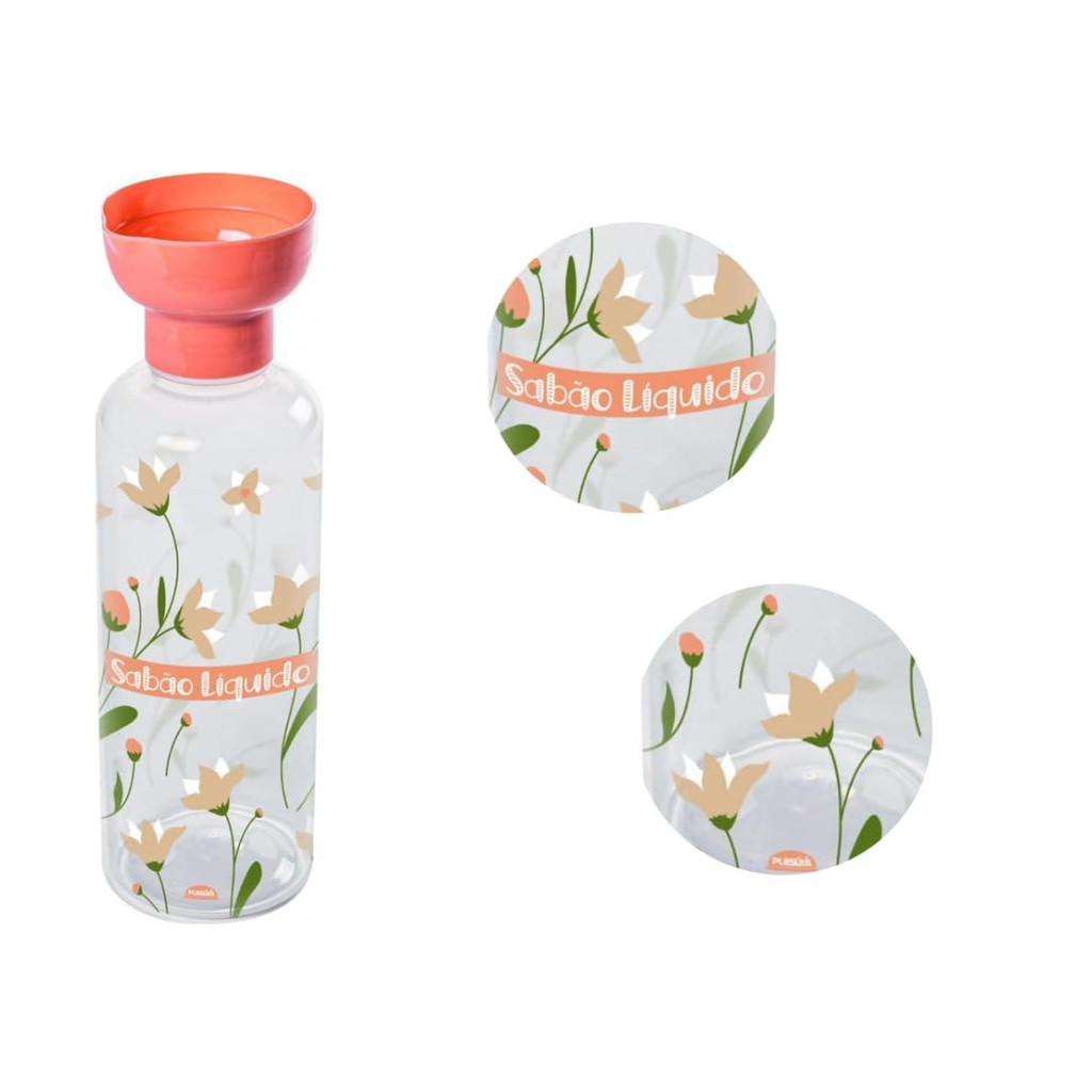 Porta Sabão Liquido C/ Tampa Dosadora 970ml - Laranja