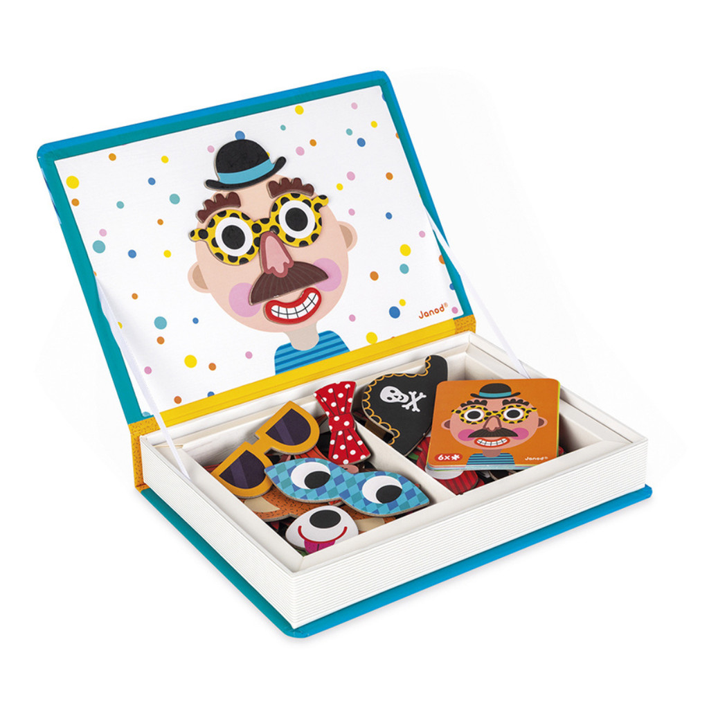 Livro Magnético Crazy Faces Meninos - Magneti'Book - Brinquedos e jogos Educativos - Janod em Oferta na Shopee